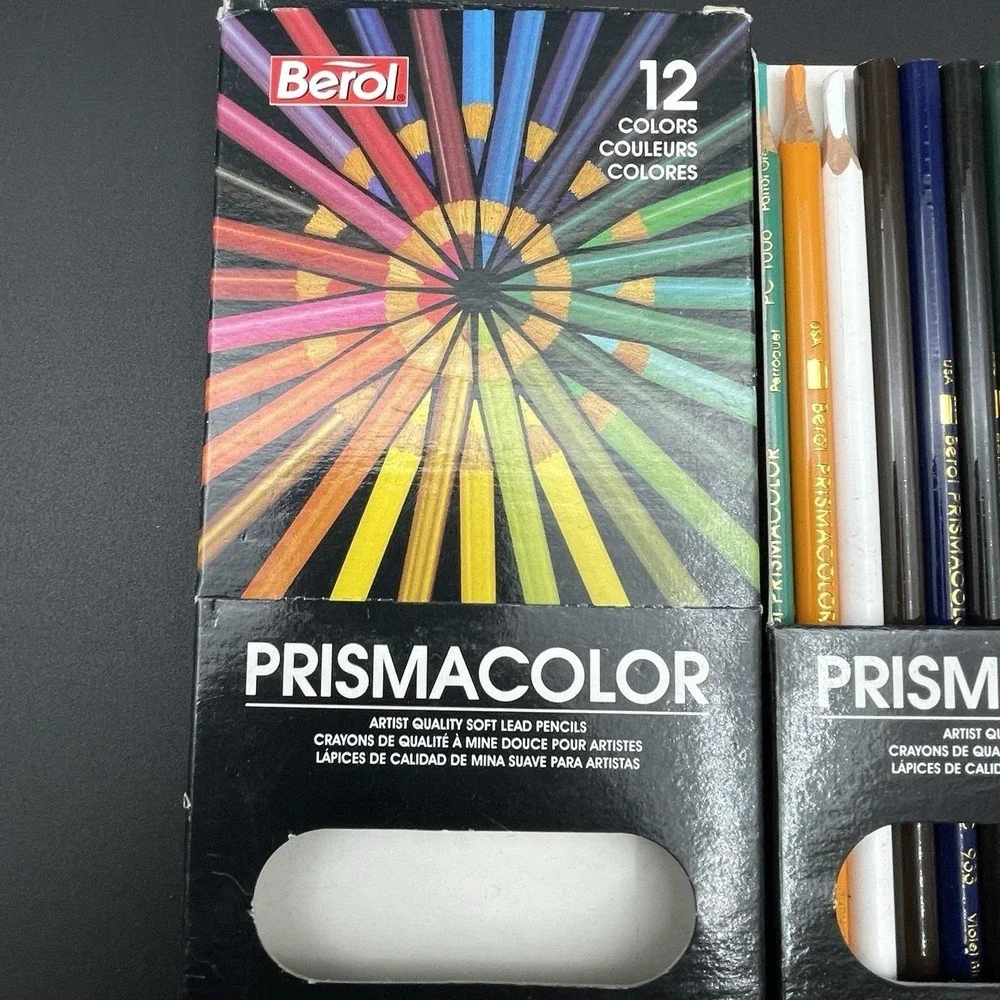 Vintage Prismacolor Berol 12 Color Pencil Sets‎ 1993 1996 USA Lot 2